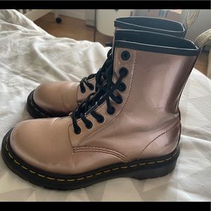 Dr Martens Rose Gold Chrome Vegan 1460 Boots
